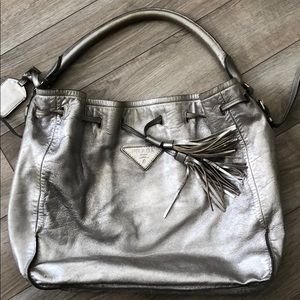 Silver Prada shoulder bag